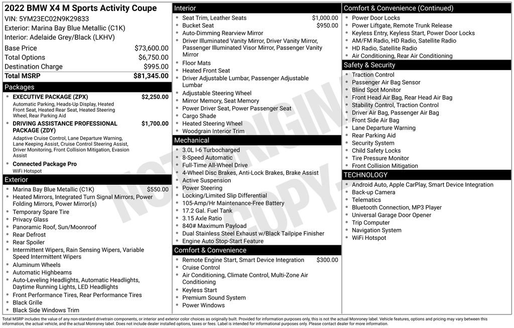 Used 2022 BMW X4 M w/ Executive Package image 44