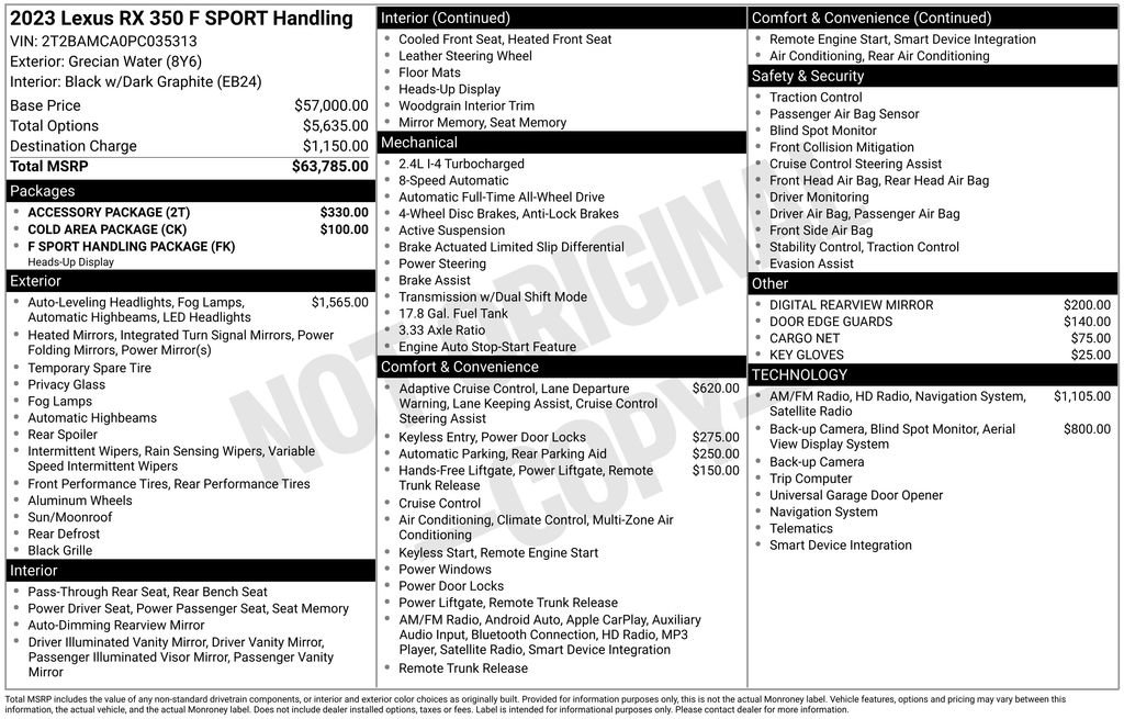 Used 2023 Lexus RX 350 F Sport w/ Accessory Package image 47