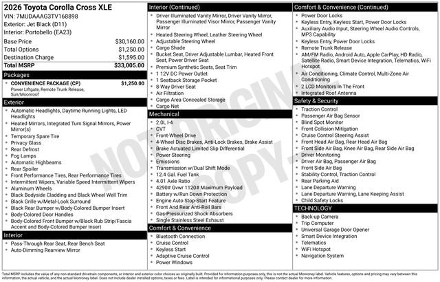 Used 2026 Toyota Corolla Cross XLE w/ Convenience Package FWD image 28