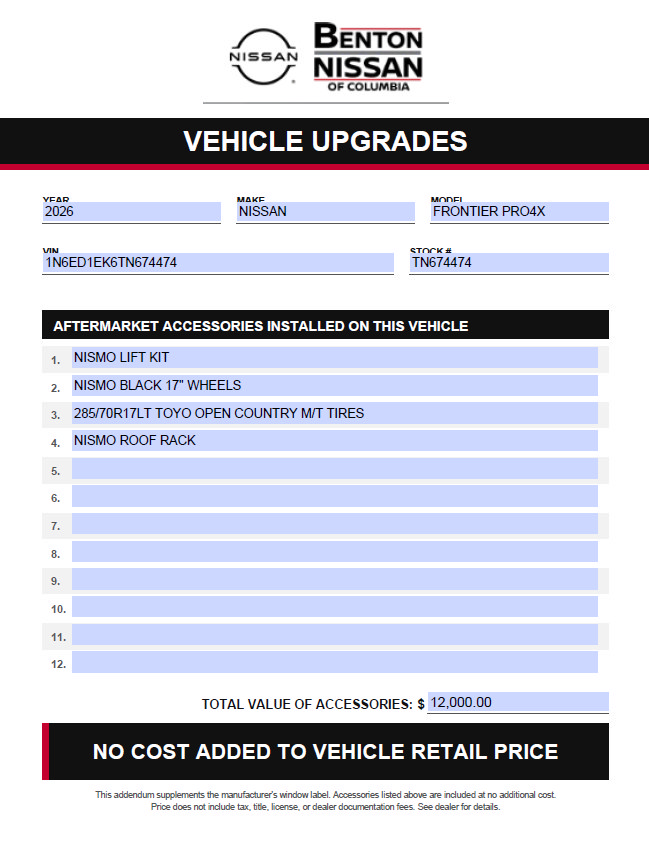 New 2026 Nissan Frontier PRO-4X w/ Pro Premium Package AWD/4WD image 2