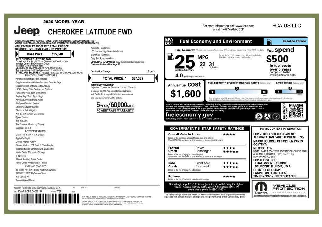 Used 2020 Jeep Cherokee Latitude image 3