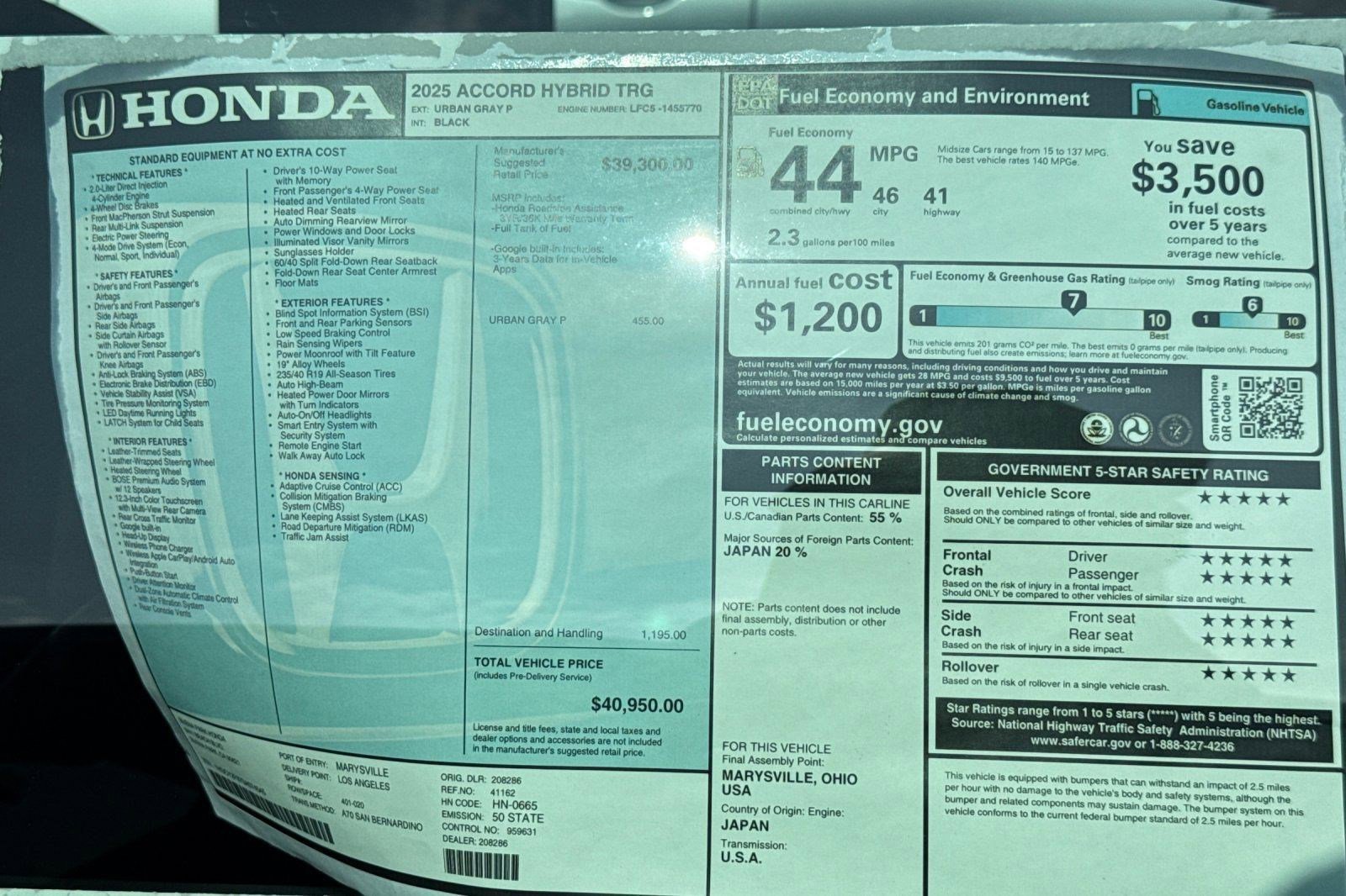 New 2025 Honda Accord Touring image 33