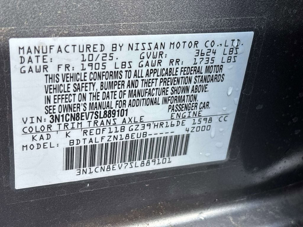 Certified 2025 Nissan Versa SV w/ Trunk Package FWD image 32