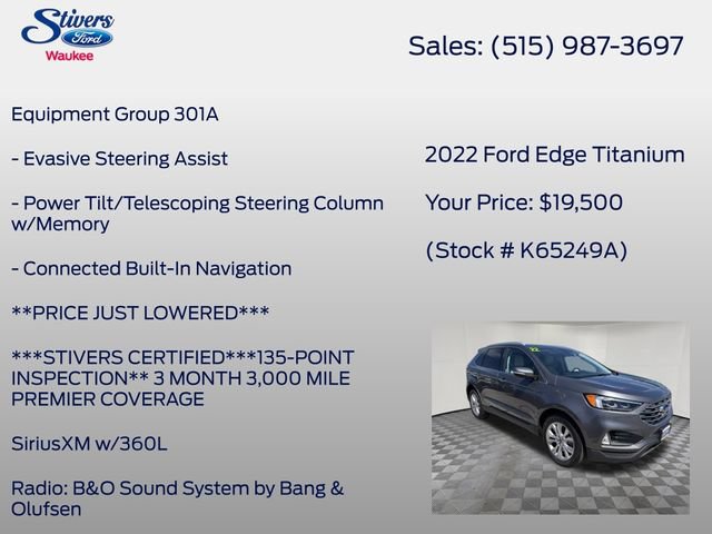 Used 2022 Ford Edge Titanium w/ Equipment Group 301A AWD/4WD image 16