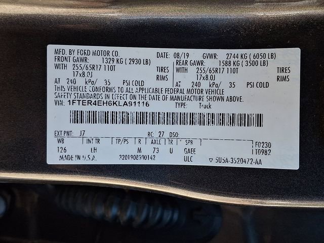 Certified 2019 Ford Ranger XLT w/ Equipment Group 301A Mid image 27