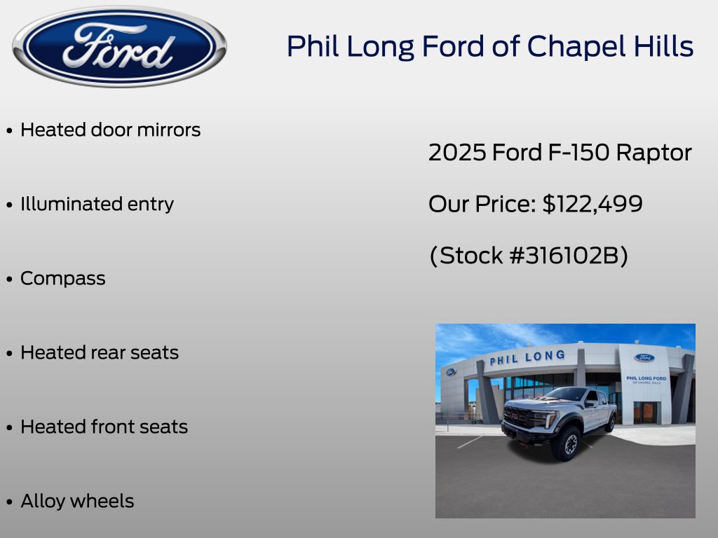 Certified 2025 Ford F150 Raptor w/ Equipment Group 803A Raptor R AWD/4WD image 17