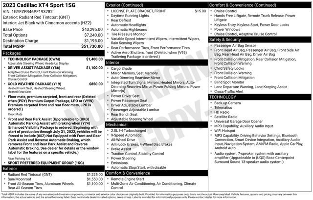 Certified 2023 Cadillac XT4 Sport w/ Technology Package image 4