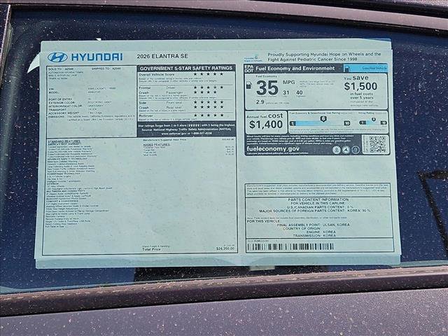 New 2026 Hyundai Elantra SE image 17