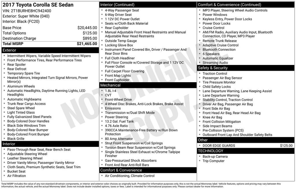 Used 2017 Toyota Corolla SE image 9