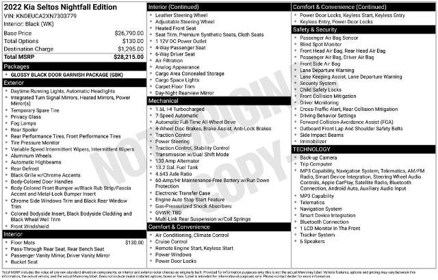 Used 2022 Kia Seltos Nightfall Edition image 6