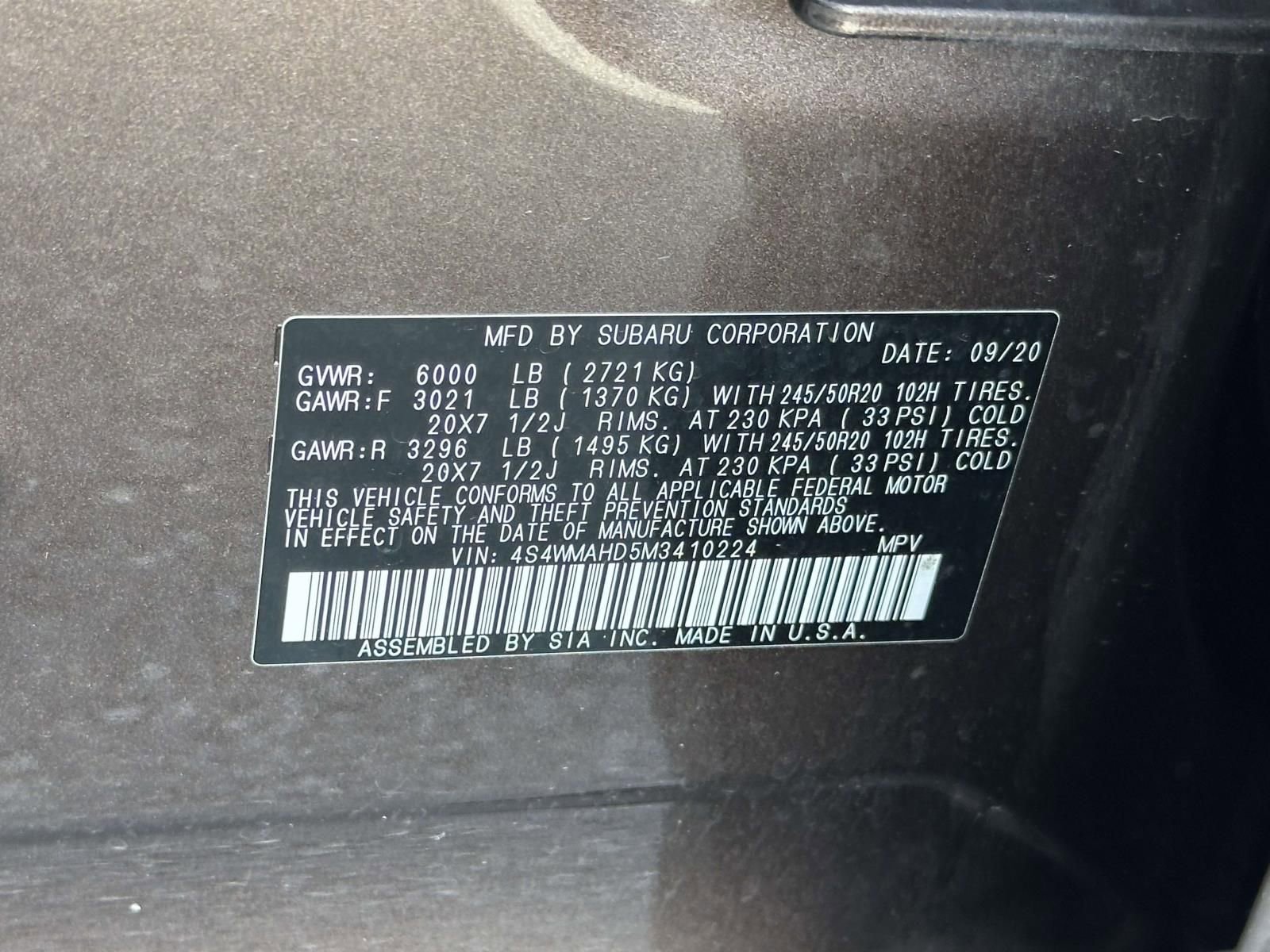 Used 2021 Subaru Ascent Premium w/ Sport Package AWD/4WD image 25