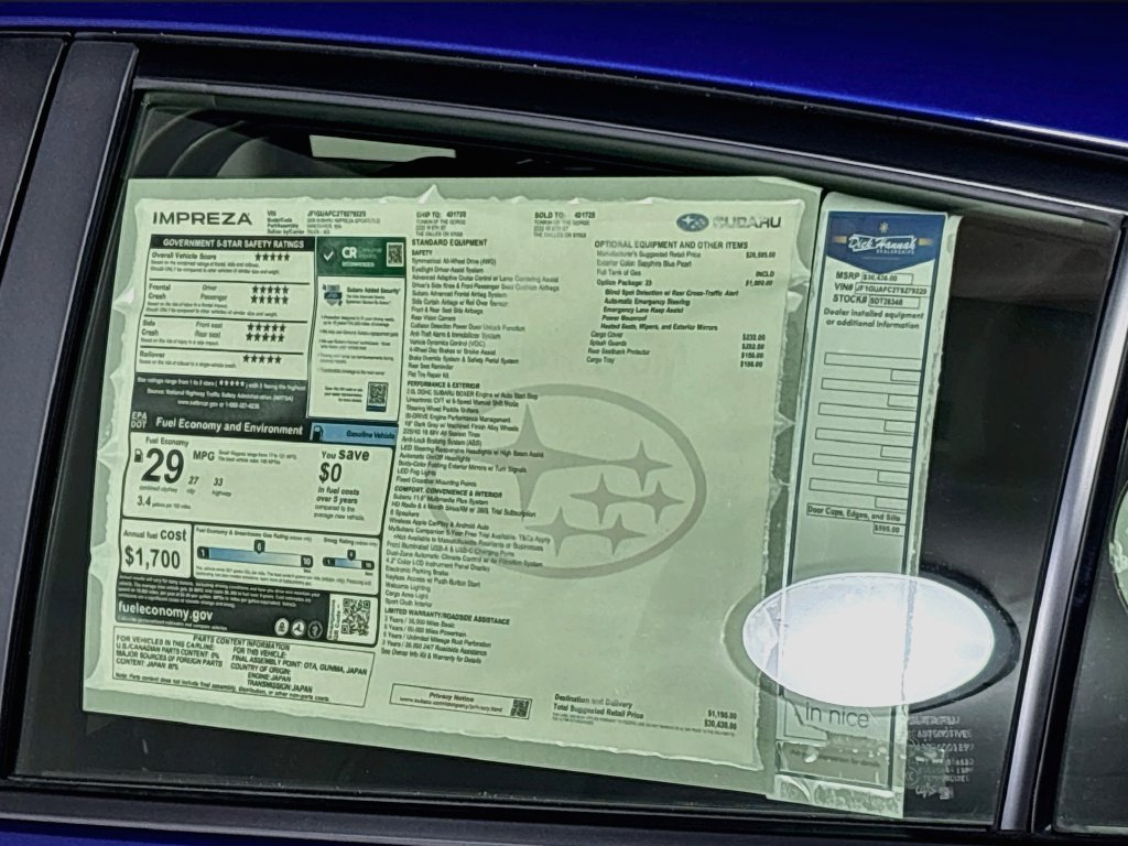 New 2026 Subaru Impreza 2.0i Sport AWD/4WD image 24