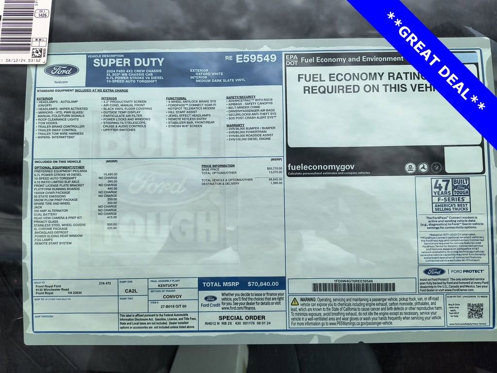 New 2024 Ford F450 XL w/ Snow Plow Prep Package image 30