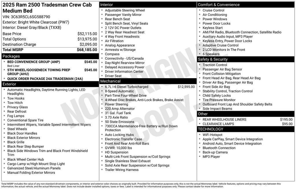 New 2025 RAM 2500 Tradesman w/ Bed Convenience Group AWD/4WD image 6