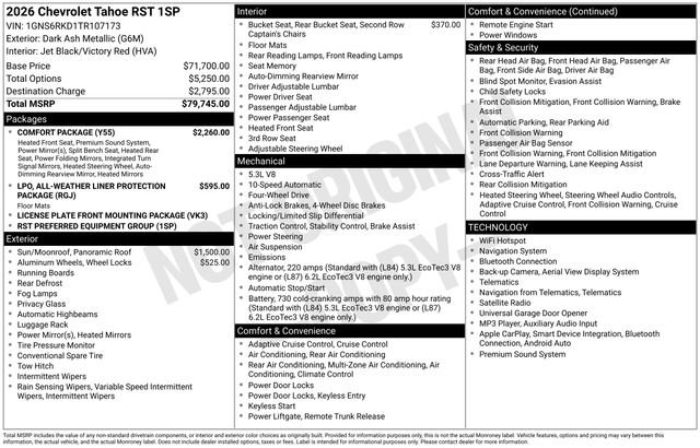 Certified 2026 Chevrolet Tahoe RST w/ Comfort Package AWD/4WD image 25