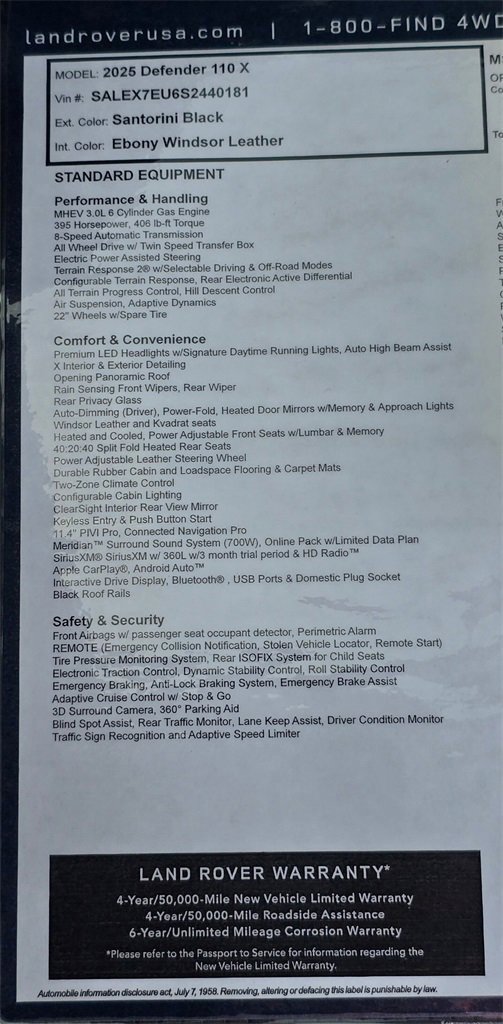 New 2025 Land Rover Defender 110 X image 33