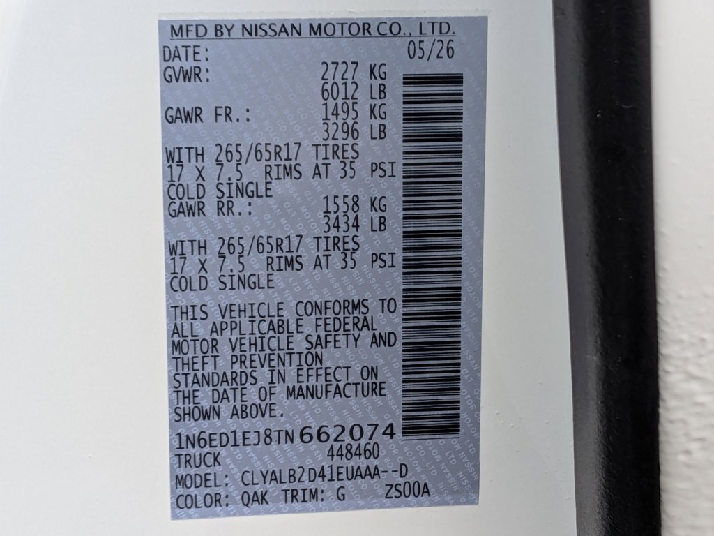 New 2026 Nissan Frontier SV w/ All-Weather Content Package RWD image 28