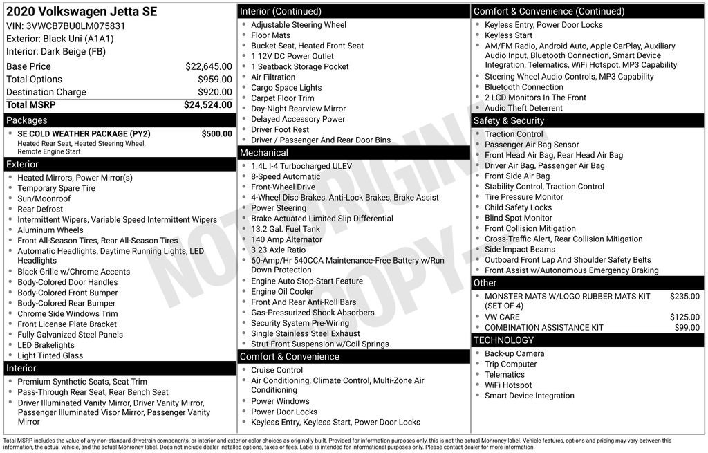 Used 2020 Volkswagen Jetta SE w/ SE Cold Weather Package image 5