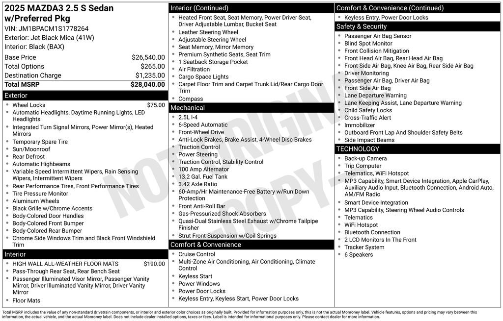 Used 2025 MAZDA MAZDA3 s image 2