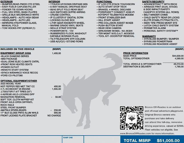 Certified 2023 Ford Bronco Black Diamond image 2