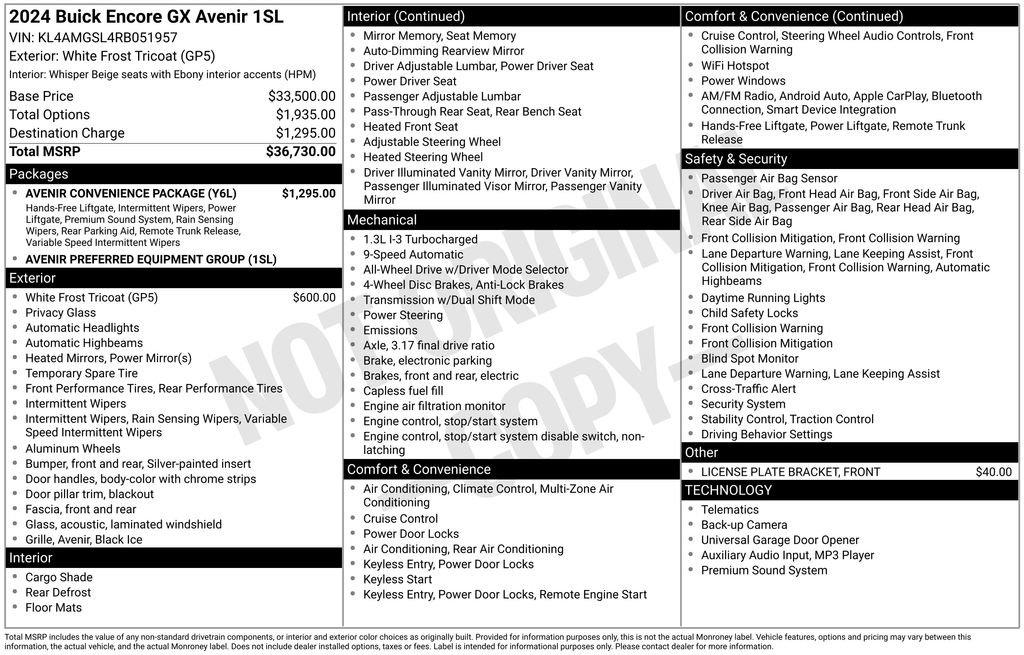 Used 2024 Buick Encore GX Avenir w/ Avenir Convenience Package image 5