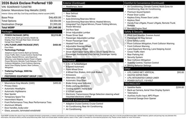 New 2026 Buick Enclave Preferred w/ Power Package image 26
