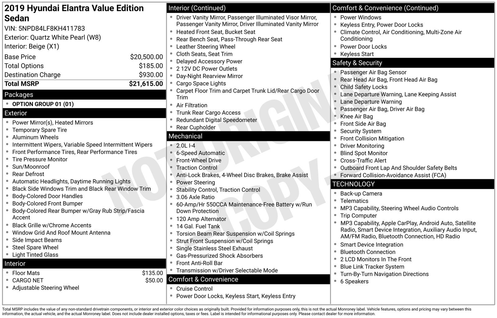 Used 2019 Hyundai Elantra Value Edition FWD image 47