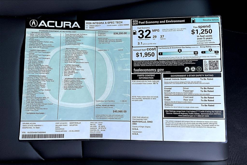 New 2026 Acura Integra A-Spec image 23