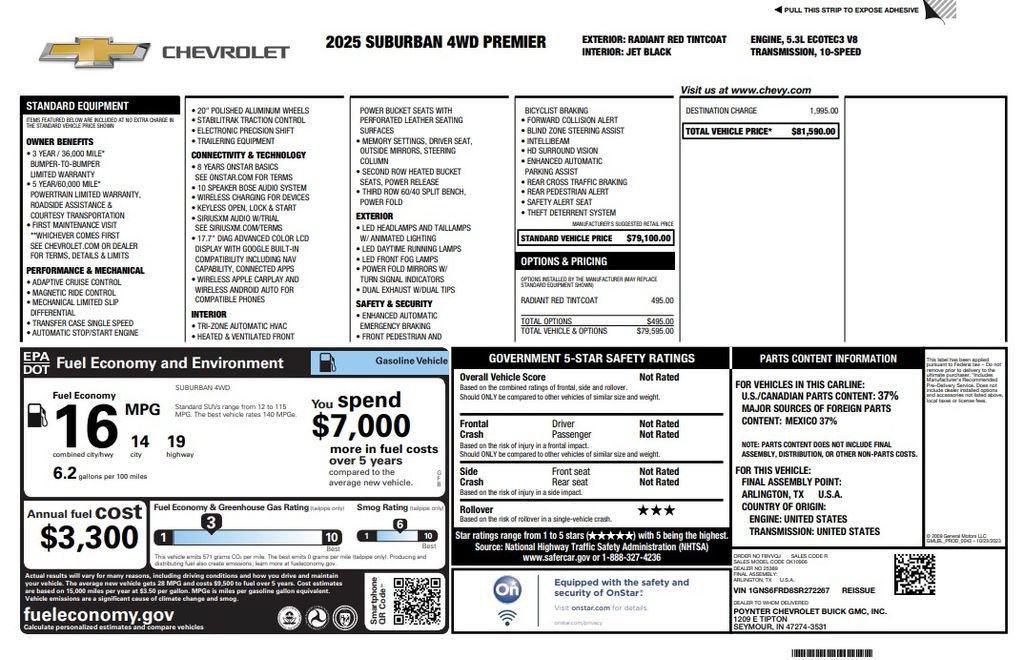Used 2025 Chevrolet Suburban Premier AWD/4WD image 2