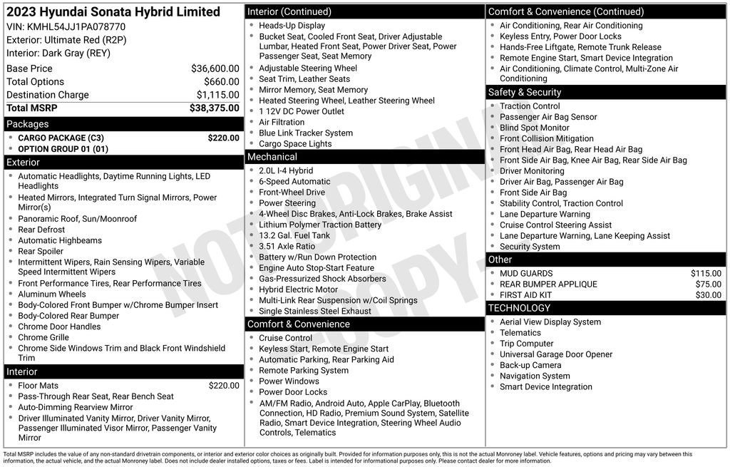 Certified 2023 Hyundai Sonata Limited w/ Cargo Package image 27