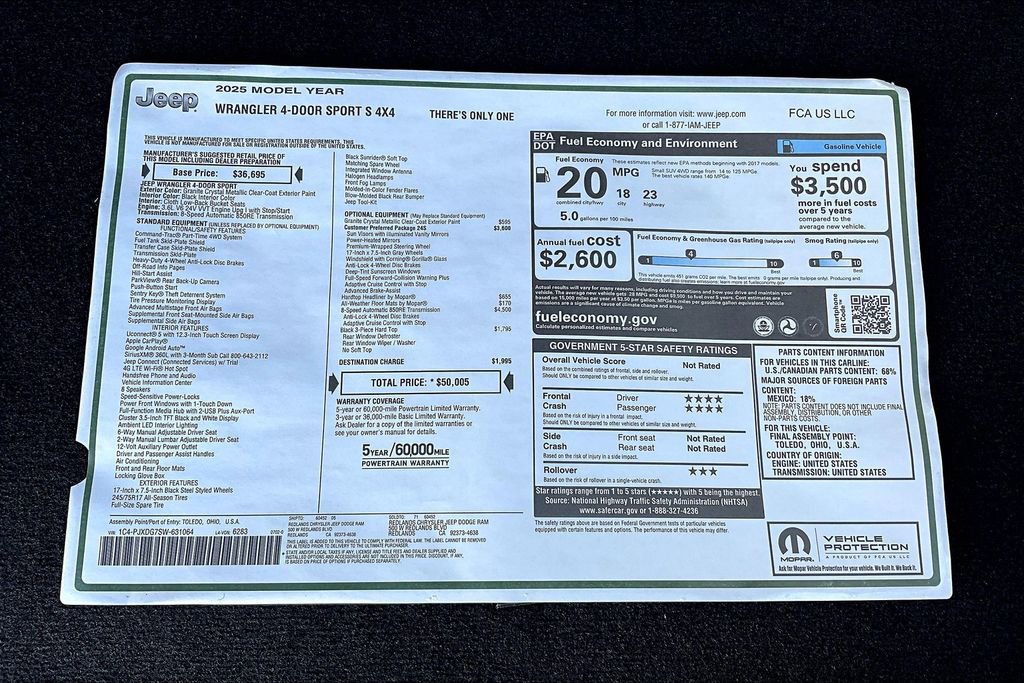 New 2025 Jeep Wrangler Sport S image 24