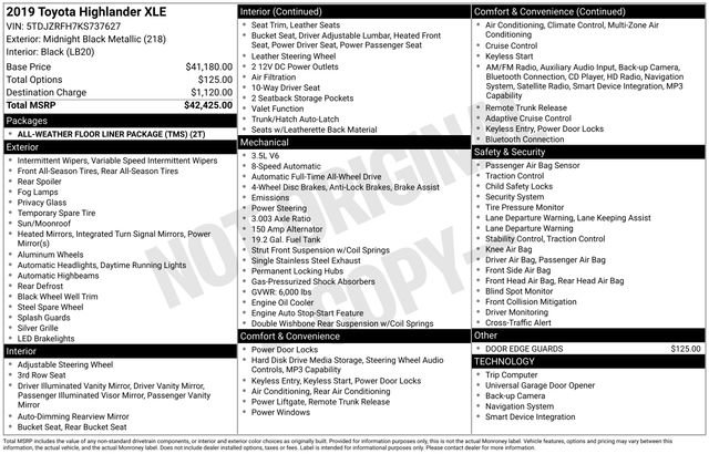 Used 2019 Toyota Highlander XLE image 30