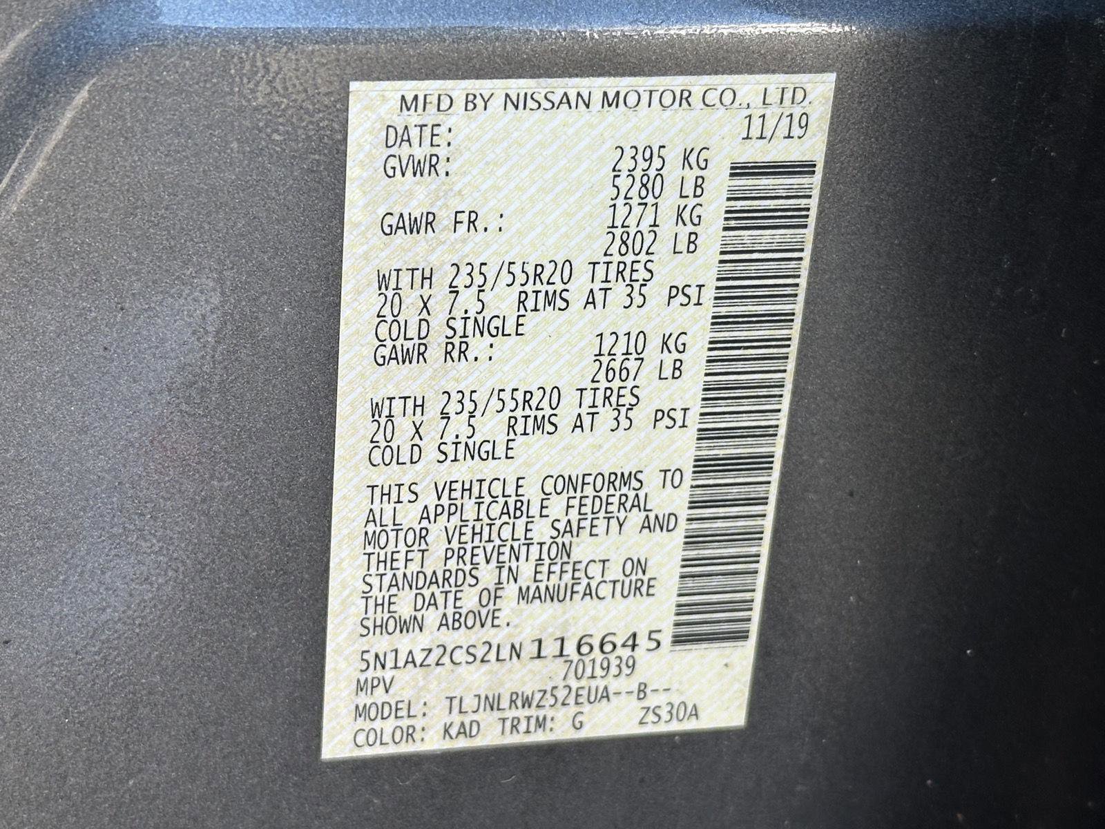 Used 2020 Nissan Murano SL w/ Moonroof Package AWD/4WD image 15