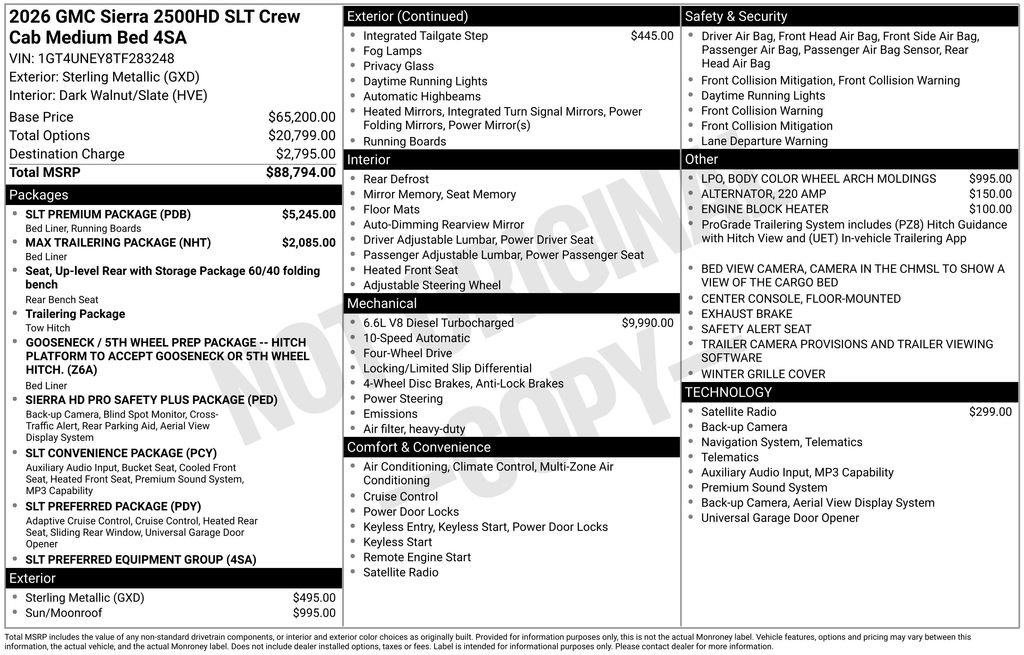 New 2026 GMC Sierra 2500 SLT w/ SLT Premium Package AWD/4WD image 4