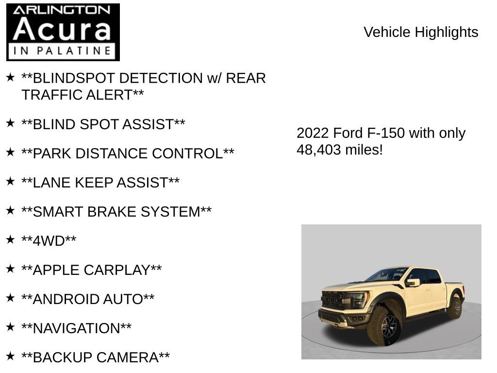 Used 2022 Ford F150 Raptor w/ Equipment Group 801A High AWD/4WD image 7