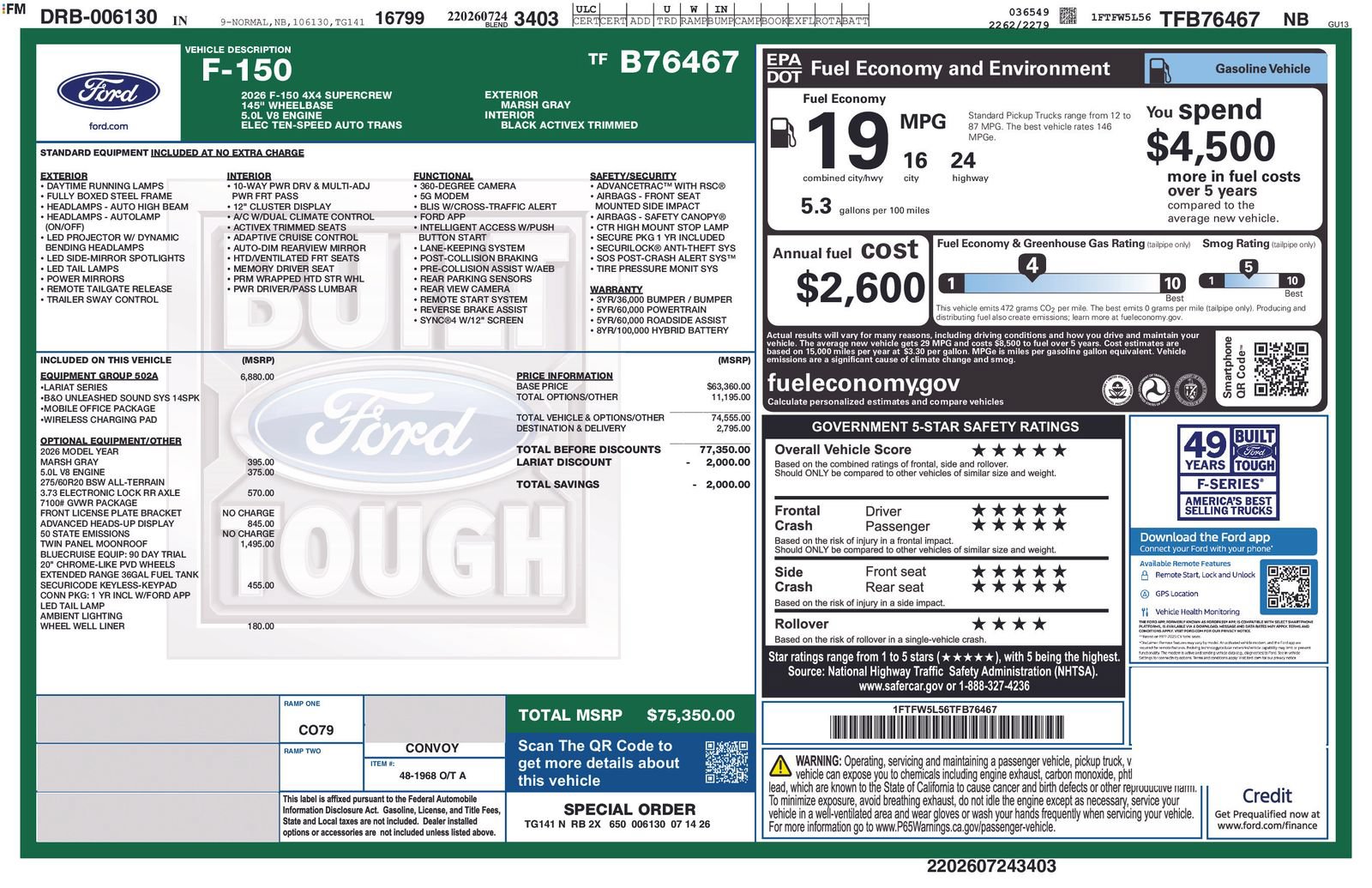 New 2026 Ford F150 Lariat AWD/4WD image 5