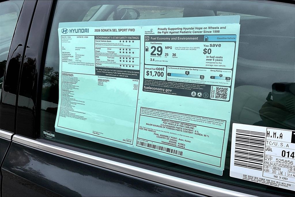 New 2026 Hyundai Sonata SEL image 16