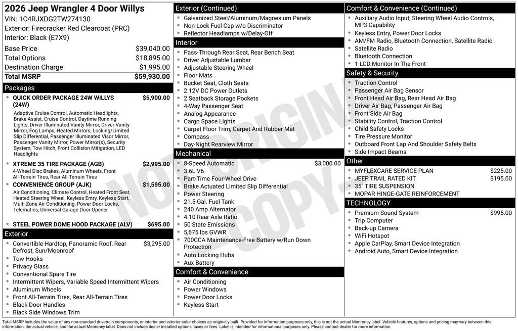New 2026 Jeep Wrangler Unlimited Sport AWD/4WD image 36