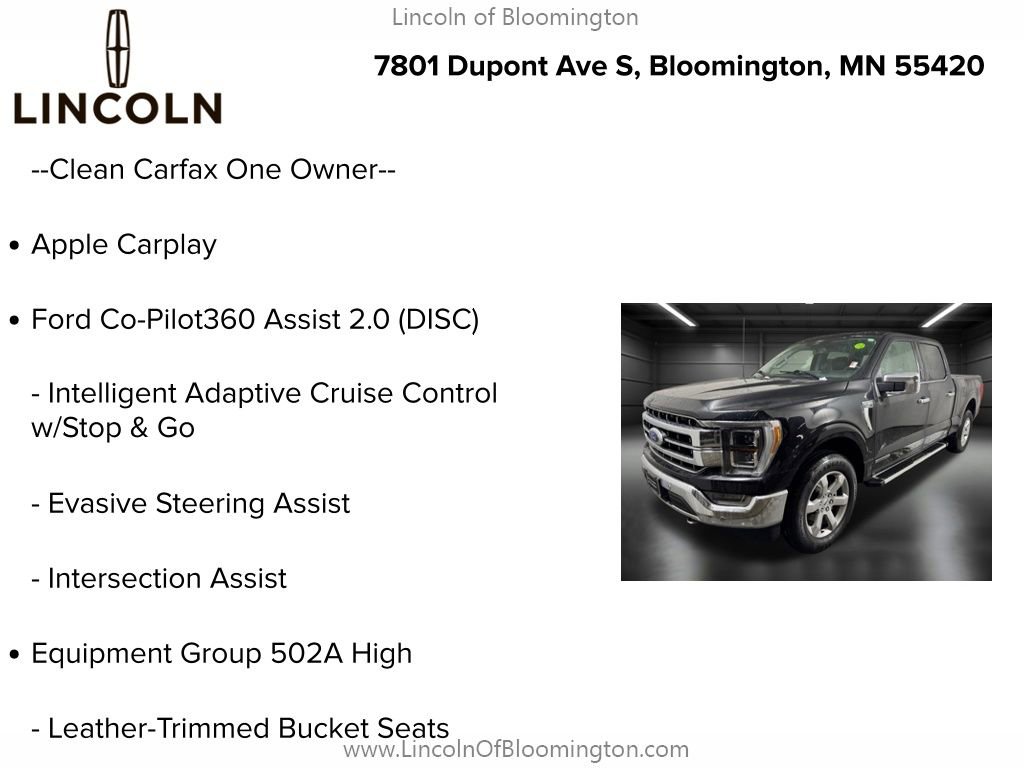 Used 2022 Ford F150 Lariat w/ Equipment Group 502A High image 5