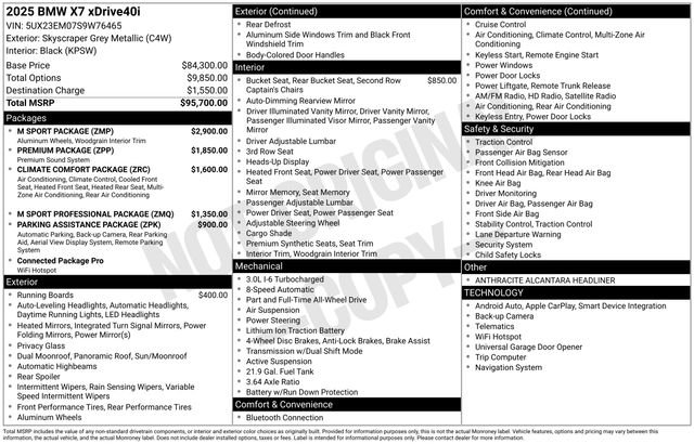 Certified 2025 BMW X7 xDrive40i w/ M Sport Package image 41