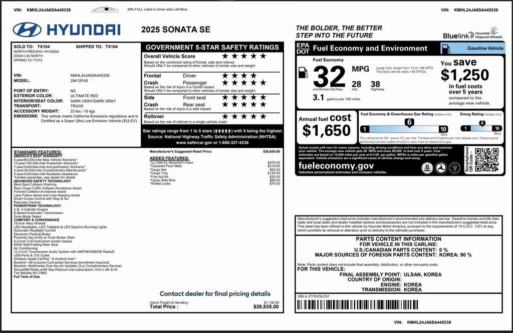 Used 2025 Hyundai Sonata SE image 3