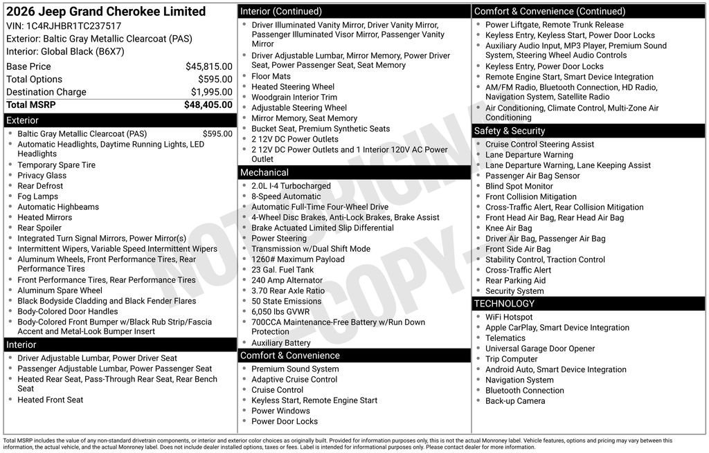 New 2026 Jeep Grand Cherokee Limited image 28
