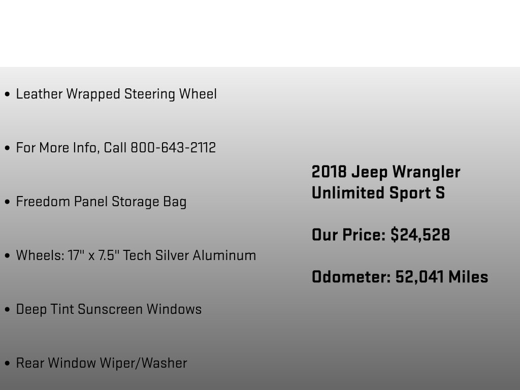 Used 2018 Jeep Wrangler Unlimited Sport S AWD/4WD image 30