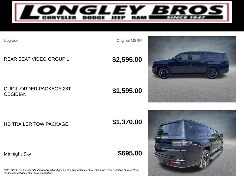 Used 2025 Jeep Grand Wagoneer L Series III w/ Rear Seat Video Group 1 AWD/4WD image 6
