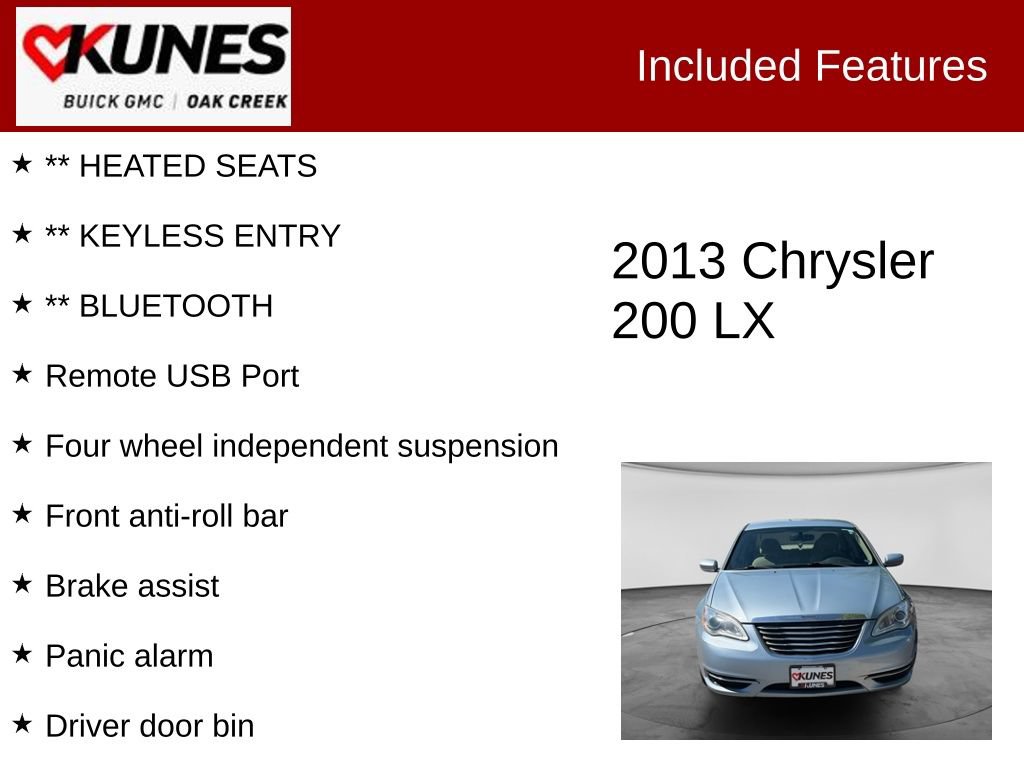 Used 2013 Chrysler 200 LX FWD image 2