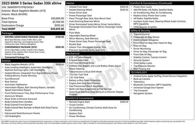 Used 2023 BMW 330i xDrive Sedan w/ Driving Assistance Package image 15