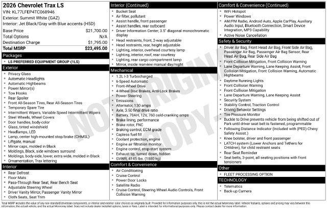 Certified 2026 Chevrolet Trax LS FWD image 29