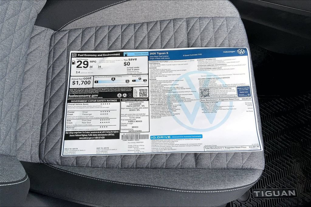 New 2026 Volkswagen Tiguan S FWD image 14