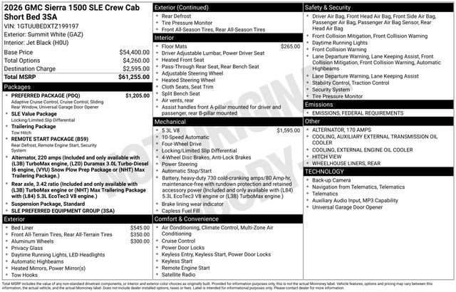 New 2026 GMC Sierra 1500 SLE w/ Preferred Package image 3