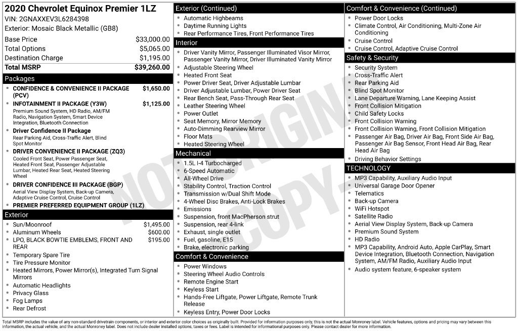 Used 2020 Chevrolet Equinox Premier AWD/4WD image 3